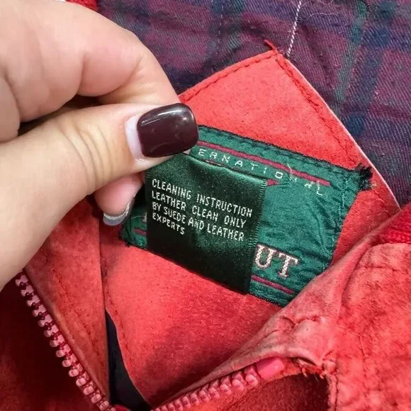 Vintage Roughcut red suede leather jacket men’s size medium - Picture 3 of 8